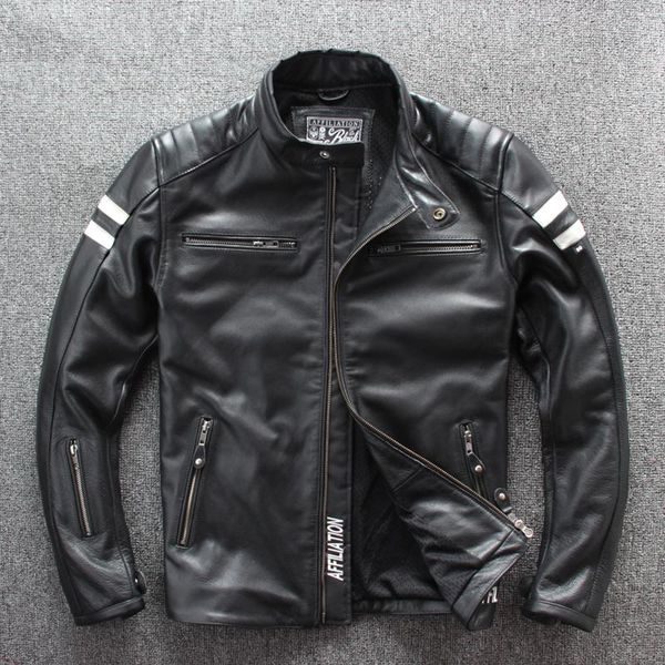 men's leather & faux 2021 winter genuine jacket men stand collar cowhide coats motorcycle jackets clothing jaqueta de couro wpy3887, Black
men's leather & faux 2021 winter genuine jacket men stand collar cowhide coats motorcycle jackets clothing jaqueta de couro wpy3887, Black
