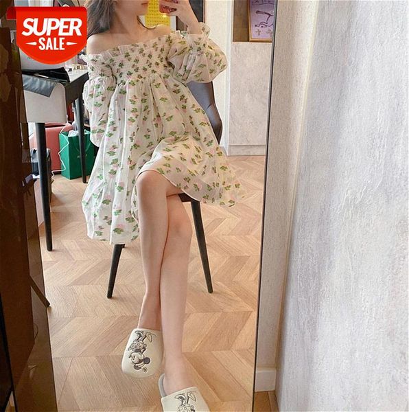 one-shoulder floral dress year female puff sleeve temperament sweet girl thin skirt #kj9p, Black;gray
one-shoulder floral dress year female puff sleeve temperament sweet girl thin skirt #kj9p, Black;gray