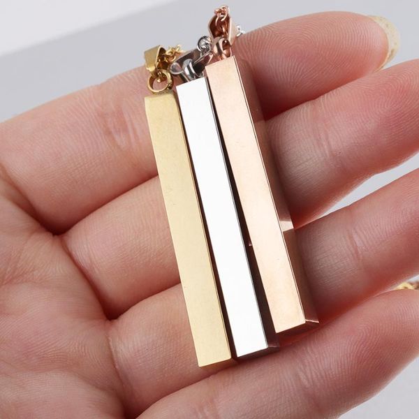 high polish stainless steel geometric square stick pendant necklaces for men women fashion jewelry drop, Silver
high polish stainless steel geometric square stick pendant necklaces for men women fashion jewelry drop, Silver