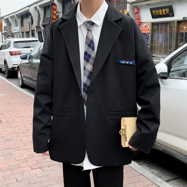 men's suits & blazers plus size 5xl-m autumn loose casual oversized blazer jacket men clothing 2021 simple solid streetwear suit coats, White;black
men's suits & blazers plus size 5xl-m autumn loose casual oversized blazer jacket men clothing 2021 simple solid streetwear suit coats, White;black