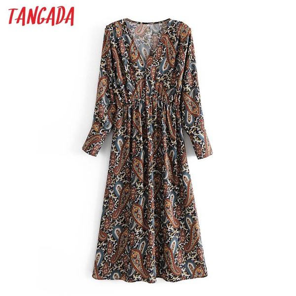 casual dresses tangada spring fashion women paisley flowers print dress v neck long sleeve ladies midi 3w05, Black;gray
casual dresses tangada spring fashion women paisley flowers print dress v neck long sleeve ladies midi 3w05, Black;gray