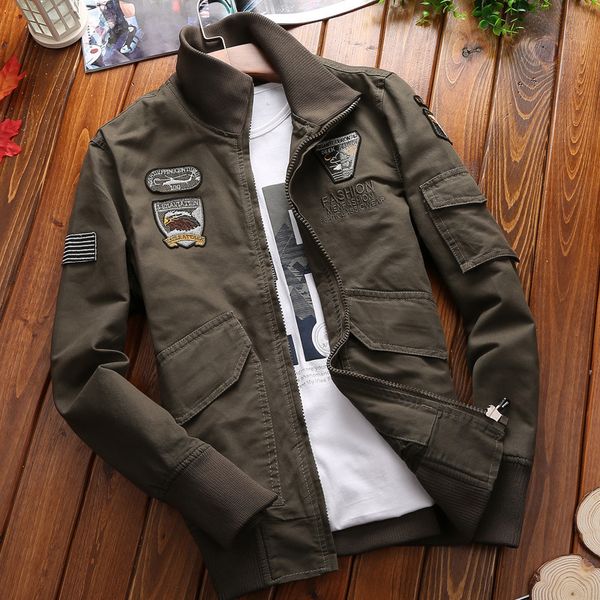 Fashion Jacket Top Selling Military Air Force No.1 Men's Leisure Wash Cotton Loose Collar, Khaki
Fashion Jacket Top Selling Military Air Force No.1 Men's Leisure Wash Cotton Loose Collar, Khaki