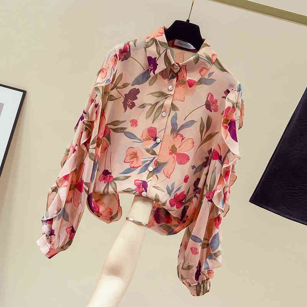 autumn women's turn down collar ruffles long sleeves floral chiffon shirt ladies female all-match shirts blouse a3715 210428, White
autumn women's turn down collar ruffles long sleeves floral chiffon shirt ladies female all-match shirts blouse a3715 210428, White