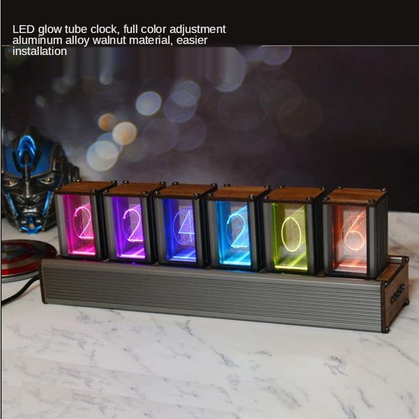 desk & table clocks rgb quasi glow tube clock diy set deskwalnut retro digital ornament living room creative electronics
desk & table clocks rgb quasi glow tube clock diy set deskwalnut retro digital ornament living room creative electronics