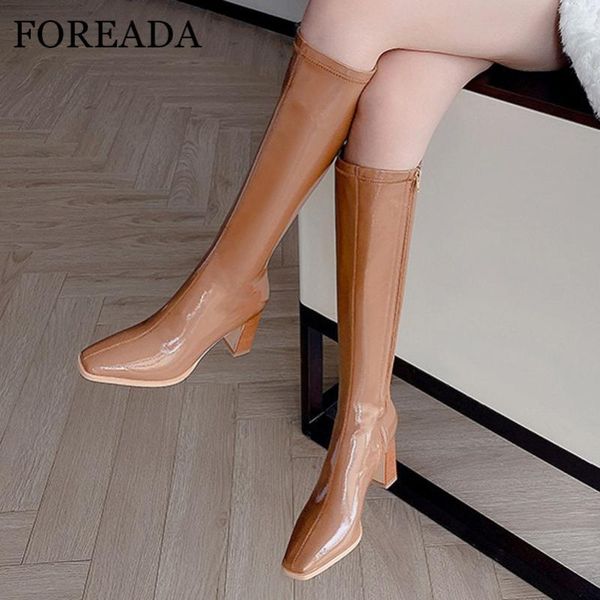 boots foreada knee high heel woman zip block shoes square toe long female autumn winter brown black 33-40
boots foreada knee high heel woman zip block shoes square toe long female autumn winter brown black 33-40