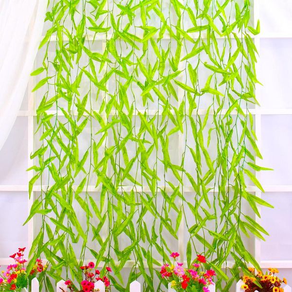 10pcs/lot 190cm artificial willow leaves rattan hanging plant decoration for fake foliage wall home garden wedding decorate decorative flowe
10pcs/lot 190cm artificial willow leaves rattan hanging plant decoration for fake foliage wall home garden wedding decorate decorative flowe