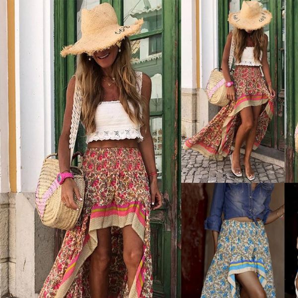 womens skirt bohemian floral print skirts holiday beach irregular fashion long mujer faldas p3, Black
womens skirt bohemian floral print skirts holiday beach irregular fashion long mujer faldas p3, Black