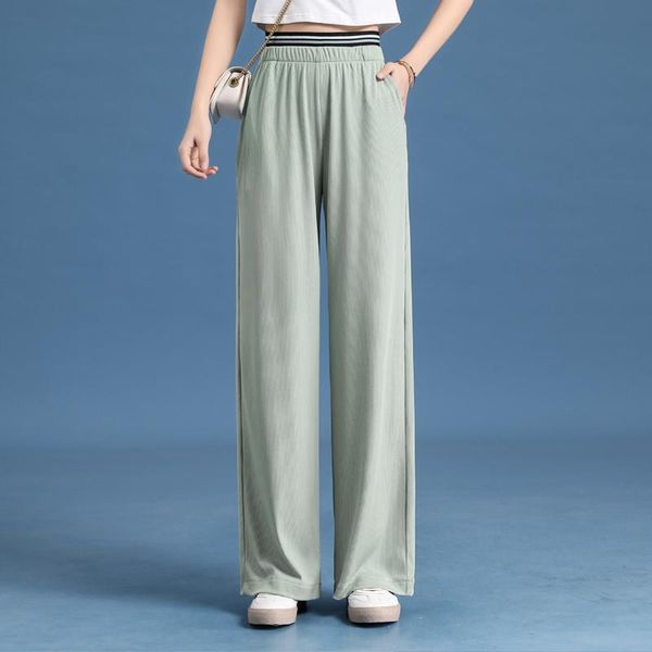women's pants & capris 2021 retro solid color wild elasticity wide leg female summer korean fashion striped waist casual long trousers, Black;white
women's pants & capris 2021 retro solid color wild elasticity wide leg female summer korean fashion striped waist casual long trousers, Black;white