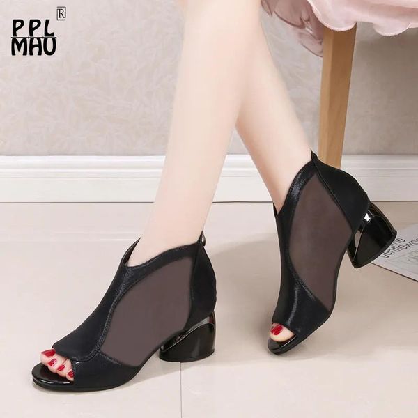 black mesh breathable peep toe women sandals korean style non-slip zipper cover heel comfortable party shoes office
black mesh breathable peep toe women sandals korean style non-slip zipper cover heel comfortable party shoes office