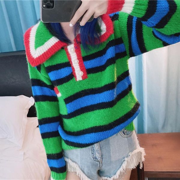 women's sweaters runway vintage striped plush mohair lapel elegant luxury sweater pullover green designer long sleeve clothes glzf, White;black
women's sweaters runway vintage striped plush mohair lapel elegant luxury sweater pullover green designer long sleeve clothes glzf, White;black