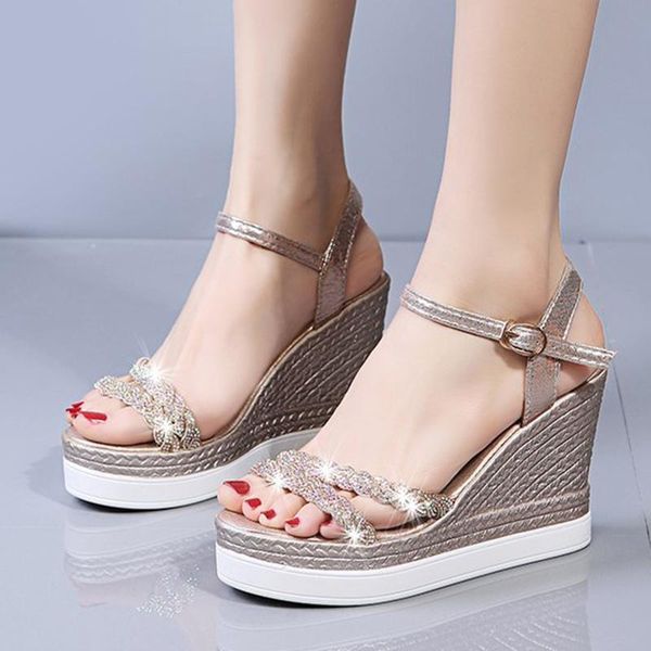 sandals louluen women fashion mesh lace wedges platforms crystal high heels shoes buckle strap open toe summer sandalias, Black
sandals louluen women fashion mesh lace wedges platforms crystal high heels shoes buckle strap open toe summer sandalias, Black