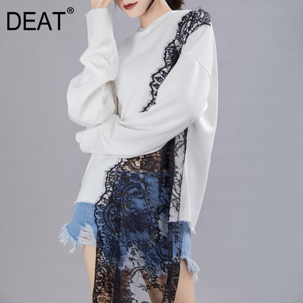spring and autumn fashion women clothes hoodies lace patchwork asymmetrical sweatshirt female 1a33300 210421, Black
spring and autumn fashion women clothes hoodies lace patchwork asymmetrical sweatshirt female 1a33300 210421, Black