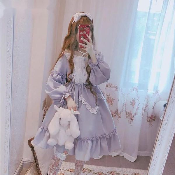 casual dresses women mini lolita dress cute sweet full sleeve soft sisters girls size -l, Black;gray
casual dresses women mini lolita dress cute sweet full sleeve soft sisters girls size -l, Black;gray