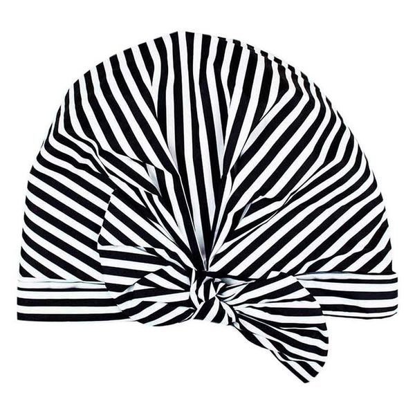 shower caps luxury cap for women - waterproof and mold resistant, reusable (black white stripe)
shower caps luxury cap for women - waterproof and mold resistant, reusable (black white stripe)