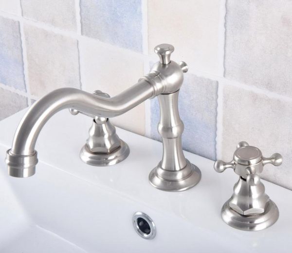 bathroom sink faucets brushed nickel brass 3 holes deck mounted dual cross handles vessel basin faucet mixer taps anf689
bathroom sink faucets brushed nickel brass 3 holes deck mounted dual cross handles vessel basin faucet mixer taps anf689