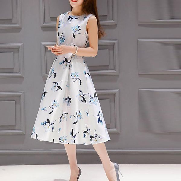 casual dresses fashion elegant sleeveless women summer belt o-neck mid-calf flower printing party dress vestidos de mujer, Black;gray
casual dresses fashion elegant sleeveless women summer belt o-neck mid-calf flower printing party dress vestidos de mujer, Black;gray