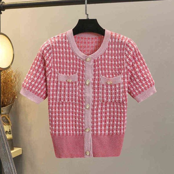small fragrance plaid thin summer sweater cardigan women fashion elegant short sleeve femme knit outwear pull femme 211117, White
small fragrance plaid thin summer sweater cardigan women fashion elegant short sleeve femme knit outwear pull femme 211117, White