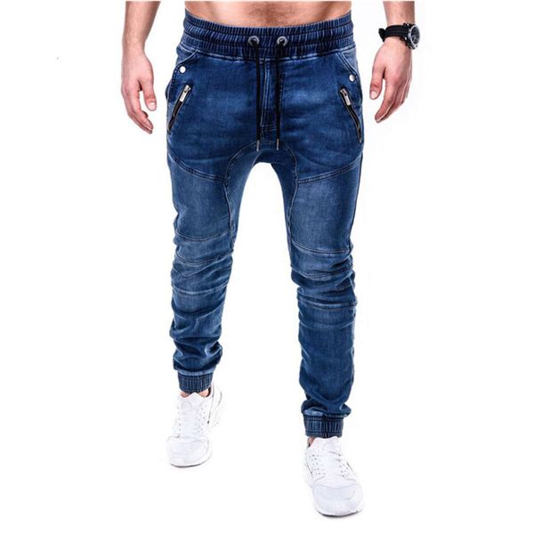 2019 men's washed casual sports pants legged jeans, Blue
2019 men's washed casual sports pants legged jeans, Blue