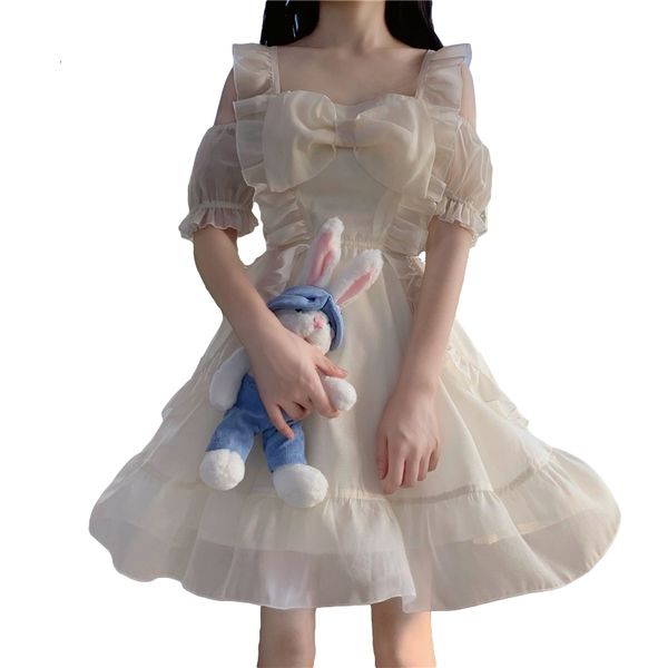 summer women tulle fairy japanese kawaii bow sun off shoulder ruffle strap sleeve princess short mesh es, Black;gray
summer women tulle fairy japanese kawaii bow sun off shoulder ruffle strap sleeve princess short mesh es, Black;gray