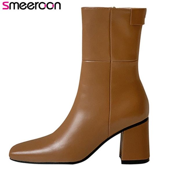 boots smeeroon 2021 7cm high heel shoes women genuine leather square toe fashion autumn winter ankle woman, Black
boots smeeroon 2021 7cm high heel shoes women genuine leather square toe fashion autumn winter ankle woman, Black