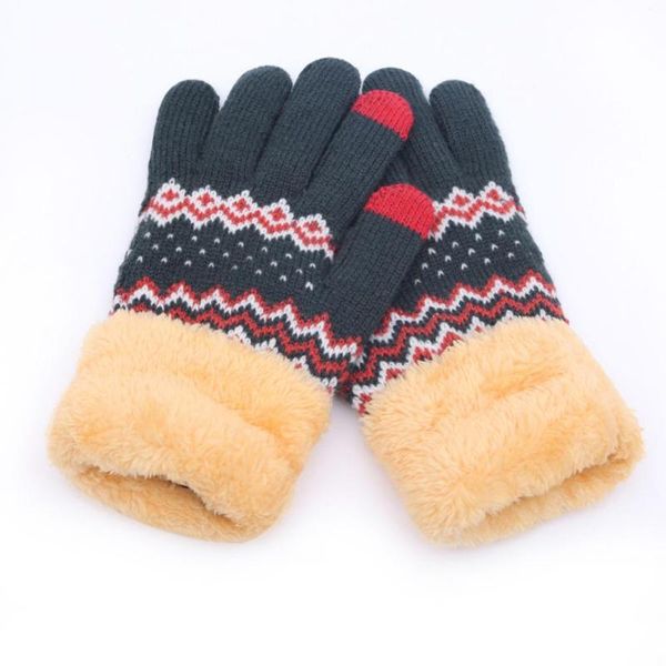 five fingers gloves missky women winter warm knitted thicken plush jacquard outdoor cycling skiing mitten, Blue;gray
five fingers gloves missky women winter warm knitted thicken plush jacquard outdoor cycling skiing mitten, Blue;gray
