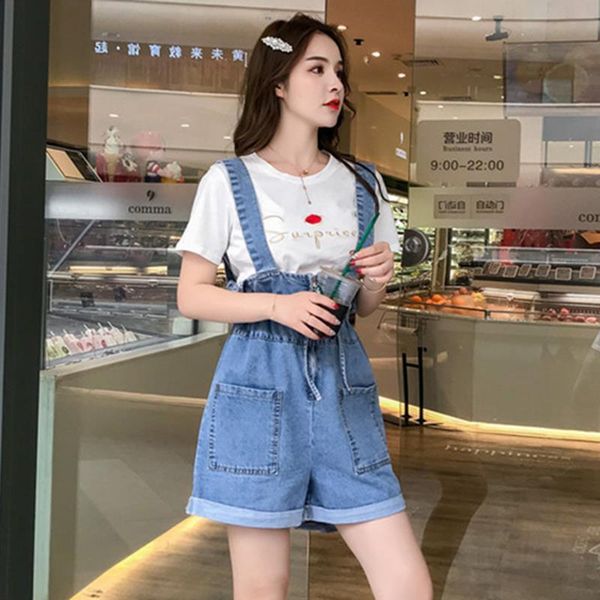 fashion denim overalls jumpsuit women jean summer rompers drawstring playsuit salopette straps shorts, Blue
fashion denim overalls jumpsuit women jean summer rompers drawstring playsuit salopette straps shorts, Blue
