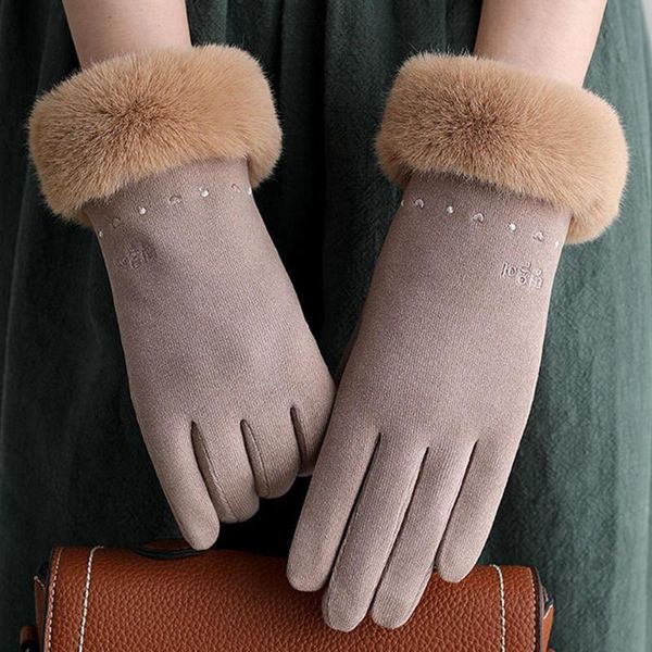 five fingers gloves 1 pair winter women plush touch screen full finger wrist mittens outdoor windproof handschoenen, Blue;gray
five fingers gloves 1 pair winter women plush touch screen full finger wrist mittens outdoor windproof handschoenen, Blue;gray