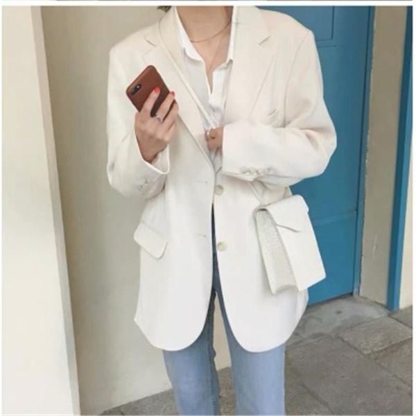 ins korean style simple solid elegant fashion single-breasted chic suit all-match minimalist for ladies 2021 women's suits & blazers, White;black
ins korean style simple solid elegant fashion single-breasted chic suit all-match minimalist for ladies 2021 women's suits & blazers, White;black