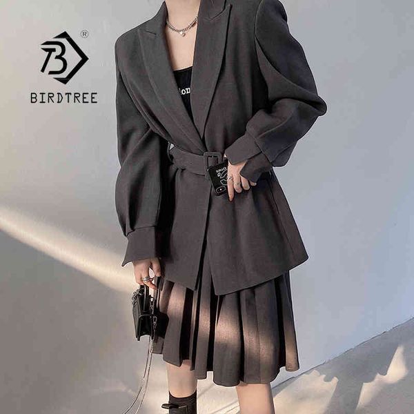 spring new women vintage 2 pieces set notched oversize full sleeve blazer with belt pleated high waist skirt black suits s0 210430, White
spring new women vintage 2 pieces set notched oversize full sleeve blazer with belt pleated high waist skirt black suits s0 210430, White