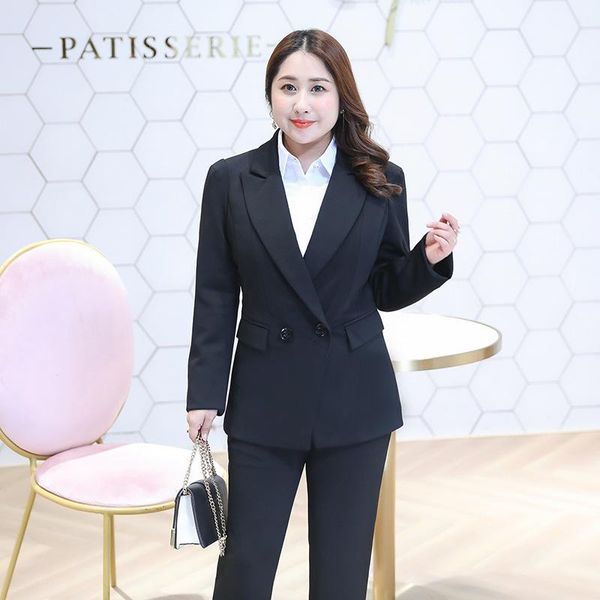 women's suits & blazers women plus size black blazer pants set suit jacket coat long sleeve double breasted formal office lady 4xl 5xl, White;black
women's suits & blazers women plus size black blazer pants set suit jacket coat long sleeve double breasted formal office lady 4xl 5xl, White;black