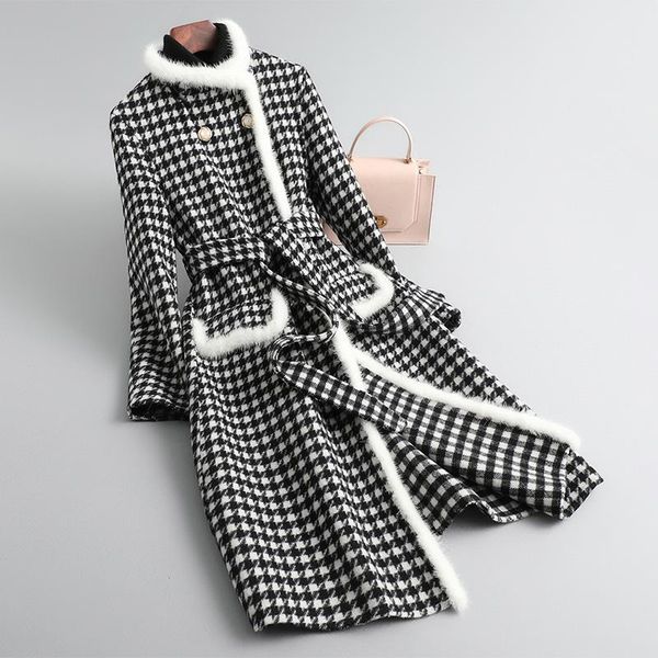 women's wool & blends coat women fashion natural fur trench lady long jacket winter 2021 overcoat female ches qn3689, Black
women's wool & blends coat women fashion natural fur trench lady long jacket winter 2021 overcoat female ches qn3689, Black
