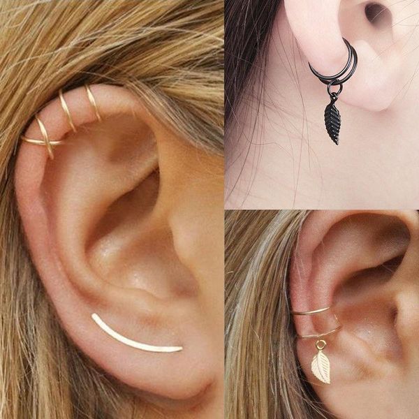 clip-on & screw back 1pc cross leaf ear clip cuff wrap fake earring hoop non piercing cartilage simplicity fashion earrings gift, Silver
clip-on & screw back 1pc cross leaf ear clip cuff wrap fake earring hoop non piercing cartilage simplicity fashion earrings gift, Silver