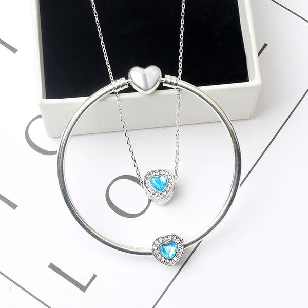 fashion 10 colors single heart-shaped crystal bracelet / necklace set suitable for pandora style european charm beads diy bracelet jewelry, Silver
fashion 10 colors single heart-shaped crystal bracelet / necklace set suitable for pandora style european charm beads diy bracelet jewelry, Silver