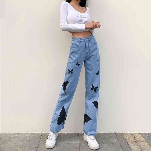butterfly print straight blue denim pants for women y2k jeans for girls female fashion high waist trouser capris streetwear 210415
butterfly print straight blue denim pants for women y2k jeans for girls female fashion high waist trouser capris streetwear 210415