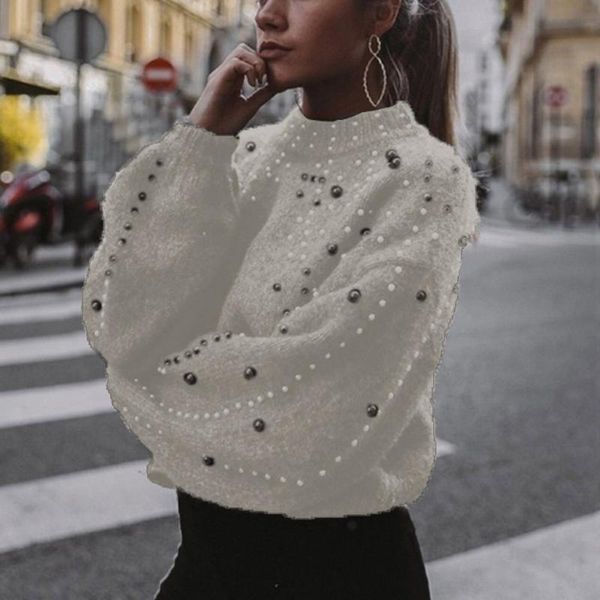 casual women's pullover thickened round neck sweater autumn and winter loose pearl ladies clothes sweaters, White;black
casual women's pullover thickened round neck sweater autumn and winter loose pearl ladies clothes sweaters, White;black