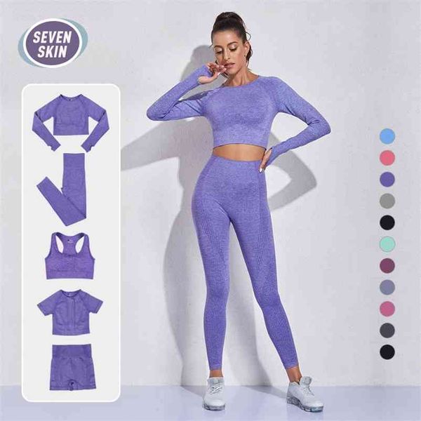 seven skin 2/3/5pcs seamless women yoga set gym fitness sportswear long sleeve crop clothing high waist leggings sport suits 210821, Gray
seven skin 2/3/5pcs seamless women yoga set gym fitness sportswear long sleeve crop clothing high waist leggings sport suits 210821, Gray