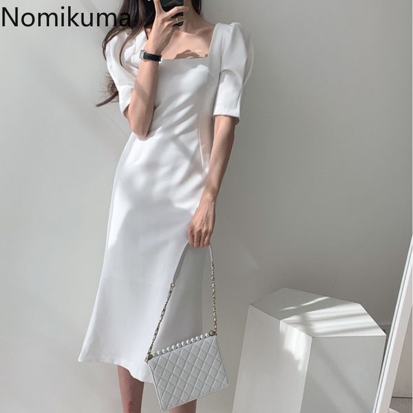 nomikuma elegant korean short sleeve white dress women solid color slim waist square collar bodycon dresses vestidos mujer 3b990 210514, Black;gray
nomikuma elegant korean short sleeve white dress women solid color slim waist square collar bodycon dresses vestidos mujer 3b990 210514, Black;gray
