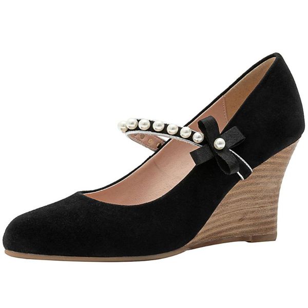 dress shoes lapolaka design suede leather pearls mary janes wedges high heels office lady pumps party woman, Black
dress shoes lapolaka design suede leather pearls mary janes wedges high heels office lady pumps party woman, Black