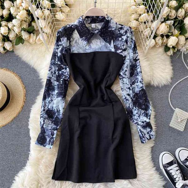 women's autumn tie-dye printed shirt dresses long sleeve turn-down collar hollow-out patchwork mini dress female vestidos pl472 210506, Black;gray
women's autumn tie-dye printed shirt dresses long sleeve turn-down collar hollow-out patchwork mini dress female vestidos pl472 210506, Black;gray