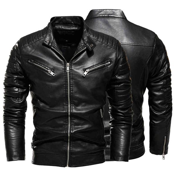 men's leather faux leather outerwear coats jacket men fur lined warm motorcycle jackets slim street biker coat pleated design zipper, Black
men's leather faux leather outerwear coats jacket men fur lined warm motorcycle jackets slim street biker coat pleated design zipper, Black
