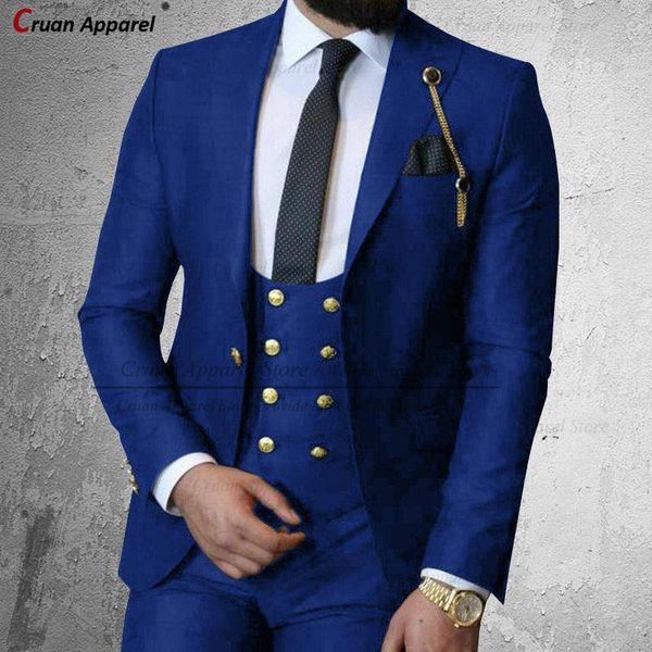 men's suits & blazers brand royal blue suit male 3pcs prom wedding for men groom slim fit gold buttons jacket double breasted vest pant, White;black
men's suits & blazers brand royal blue suit male 3pcs prom wedding for men groom slim fit gold buttons jacket double breasted vest pant, White;black
