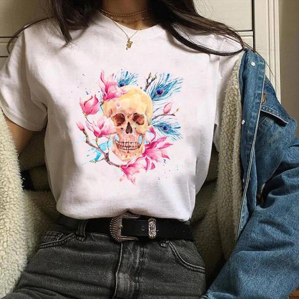 clothing clothes graphic skull women t shirts watercolor floral trend 90s print halloween lady tees female shirt womens, White
clothing clothes graphic skull women t shirts watercolor floral trend 90s print halloween lady tees female shirt womens, White