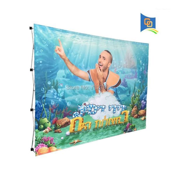 party decoration 10ft high-quality fabric up display banner stand for trade show with graphic1
party decoration 10ft high-quality fabric up display banner stand for trade show with graphic1