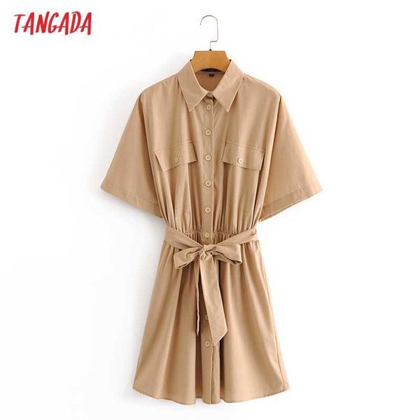 tangada summer women khaki oversized shirt dress short sleeve strethy waist ladies mini dress vestidos 3a114 210609, Black;gray
tangada summer women khaki oversized shirt dress short sleeve strethy waist ladies mini dress vestidos 3a114 210609, Black;gray