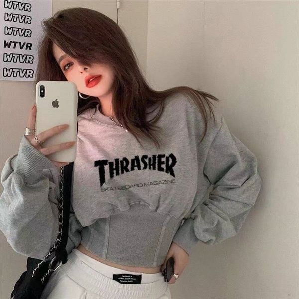 short non plush / plush thickened sweater women's short waist closing korean loose foreign style autumn and winter new fashion cotton, Black
short non plush / plush thickened sweater women's short waist closing korean loose foreign style autumn and winter new fashion cotton, Black