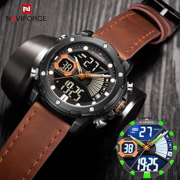 wristwatches naviforce army military men watch led digital leather sports watches quartz mens clock relogio masculino 2021, Slivery;brown
wristwatches naviforce army military men watch led digital leather sports watches quartz mens clock relogio masculino 2021, Slivery;brown