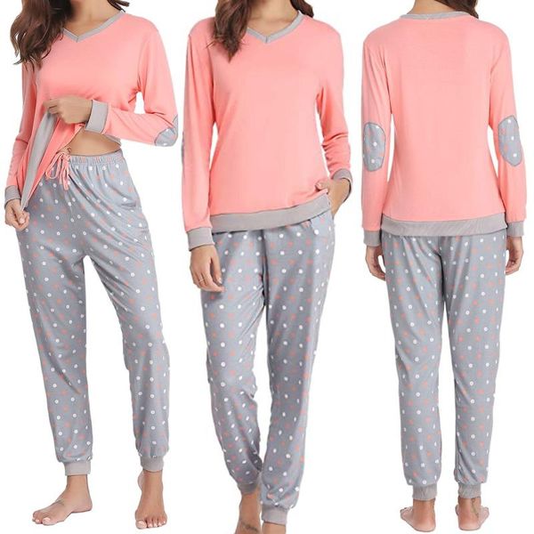 women's sleepwear women long sleeve pyjamas set mother's day gift lingerie pajamas home wear night #t2q, Black;red
women's sleepwear women long sleeve pyjamas set mother's day gift lingerie pajamas home wear night #t2q, Black;red