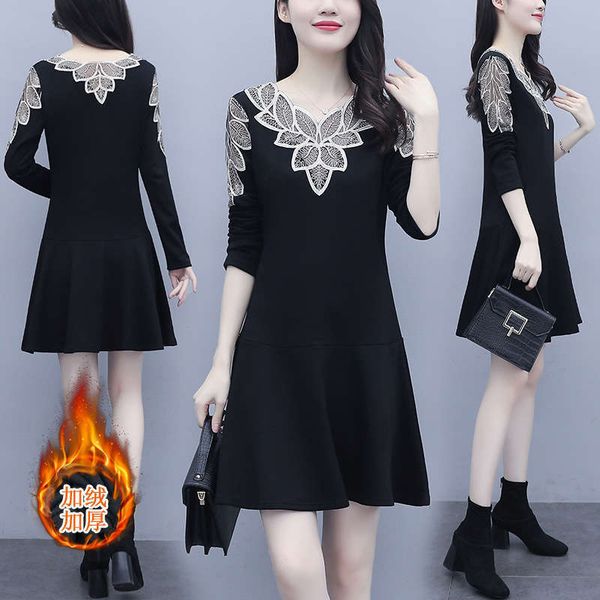 autumn winter dresses casual wear plush long sleeve dress women's big size fat mm cover belly show thin and thick bottomed skirt, Black;gray
autumn winter dresses casual wear plush long sleeve dress women's big size fat mm cover belly show thin and thick bottomed skirt, Black;gray