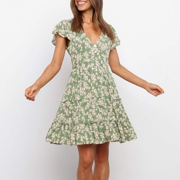 casual dresses women es summer v neck floral print boho beach ruffle short sleeve a line wrap sun robe x1oi, Black;gray
casual dresses women es summer v neck floral print boho beach ruffle short sleeve a line wrap sun robe x1oi, Black;gray