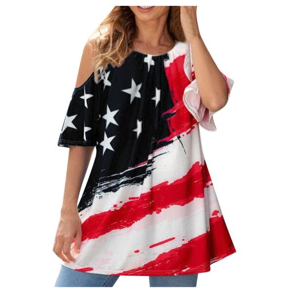 women's t-shirt blouses 2021 fashion flag printing sports summer casual loose o-neck short sleeve shorts, White
women's t-shirt blouses 2021 fashion flag printing sports summer casual loose o-neck short sleeve shorts, White